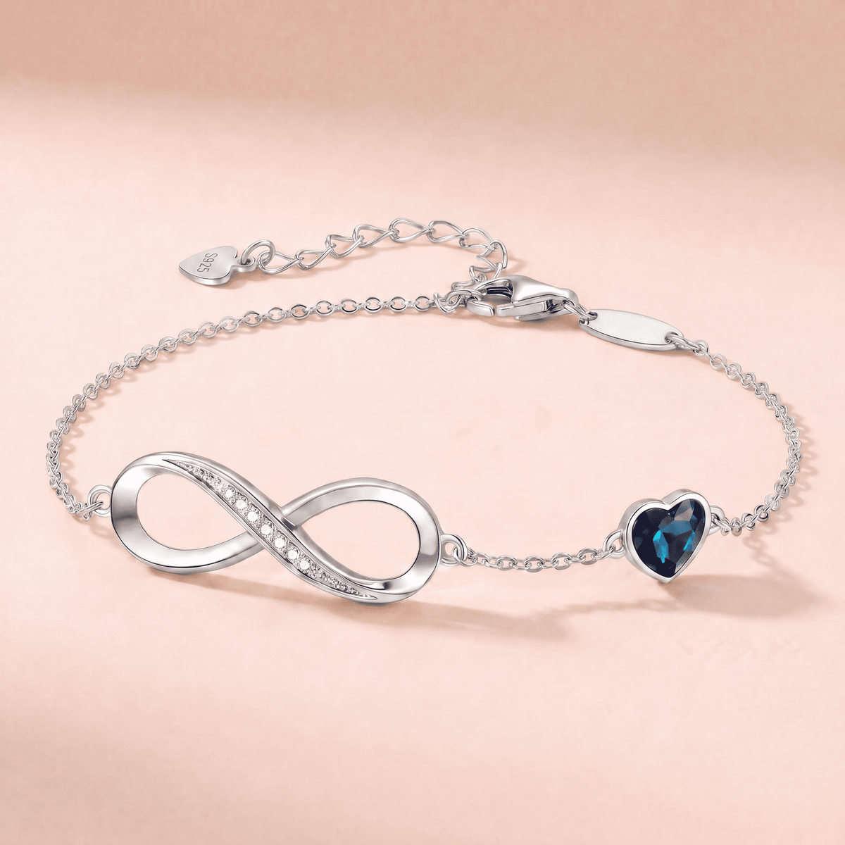 To My Wife – Infinity Birthstone Bracelet with Customized Box
