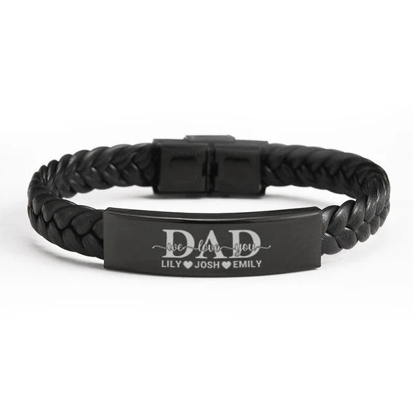 "Dad We Love You" Family Bond Personalized Bracelet Set