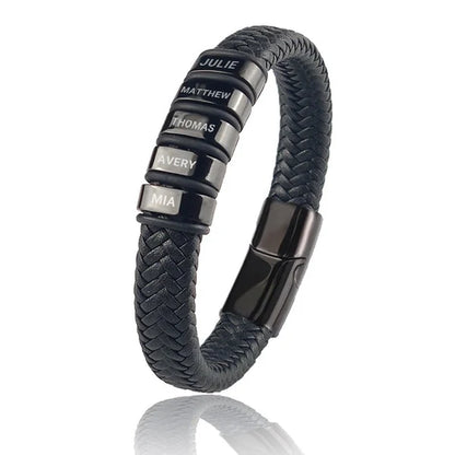 Family Forever - Personalized Leather Style Bracelet Set