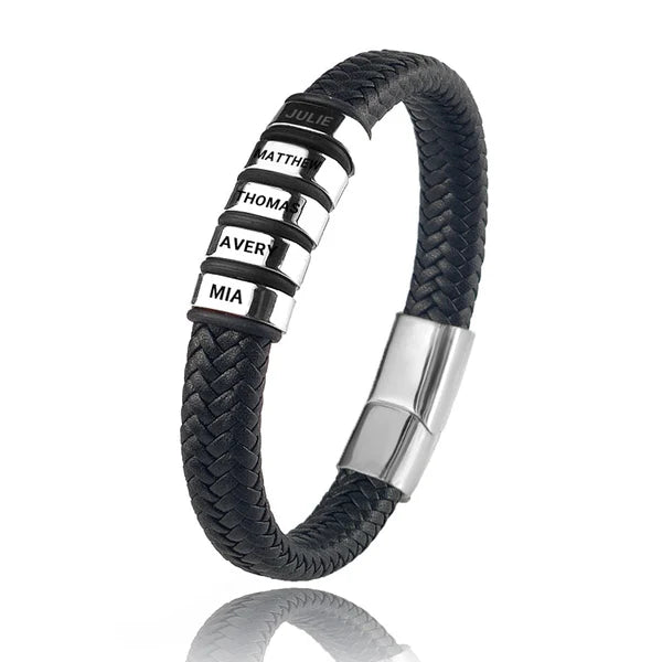 Family Forever - Personalized Leather Style Bracelet Set