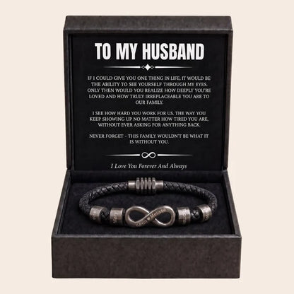 Infinity Name Bracelet - For the Man Who Holds Us Together