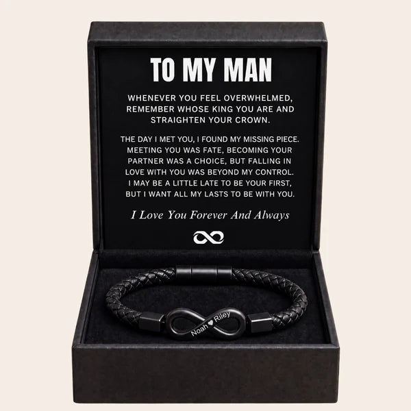 "To My Man" - Infinity Personalized Bracelet