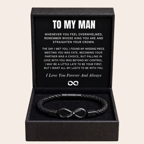 "To My Man" - Infinity Personalized Bracelet