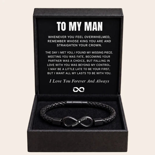 "To My Man" - Infinity Personalized Bracelet