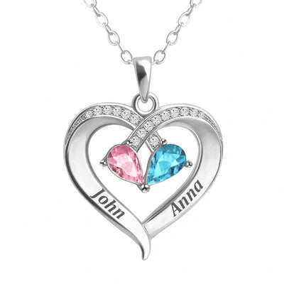To My Wife – Birthstone Heart Necklace