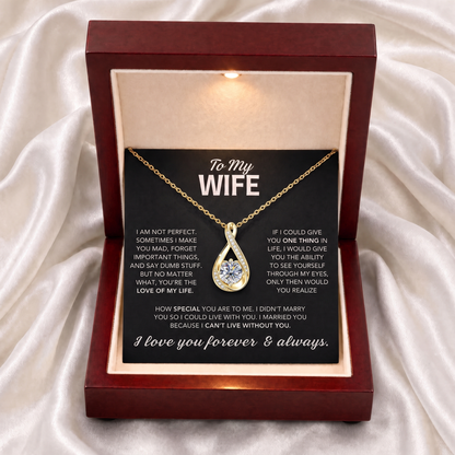 To My Wife – Teardrop Solitaire Necklace