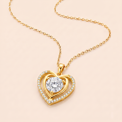 To My Wife – Heart Halo Solitaire Necklace