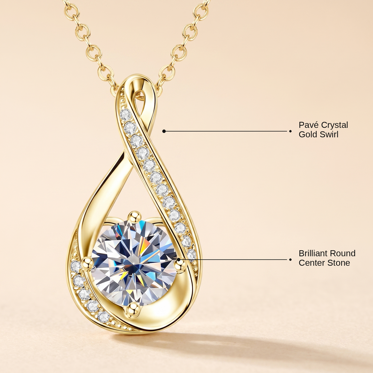 To My Wife – Teardrop Solitaire Necklace