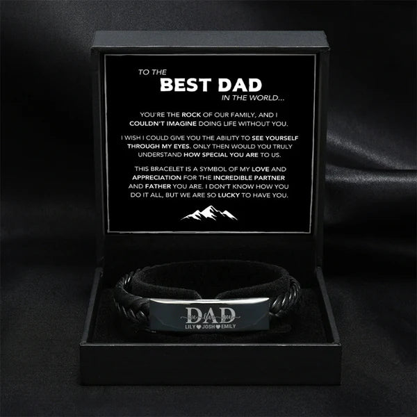 "Dad We Love You" Family Bond Personalized Bracelet Set