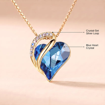To My Wife – Birthstone Heart Crystal Necklace