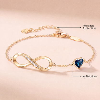 To My Wife – Infinity Birthstone Bracelet