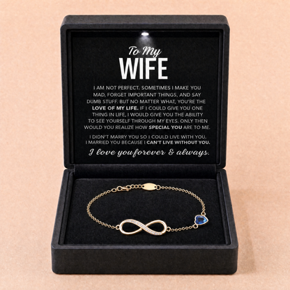 To My Wife – Infinity Birthstone Bracelet