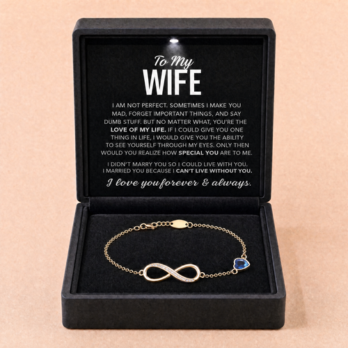 To My Wife – Infinity Birthstone Bracelet