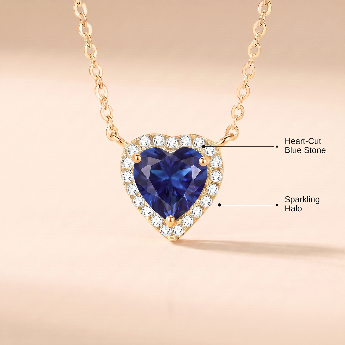 To My Wife – Birthstone Heart Pendant Necklace