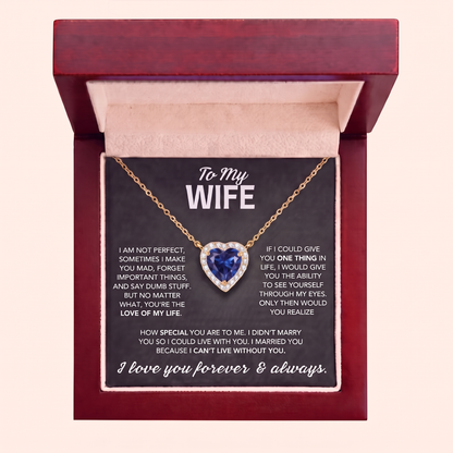 To My Wife – Birthstone Heart Pendant Necklace