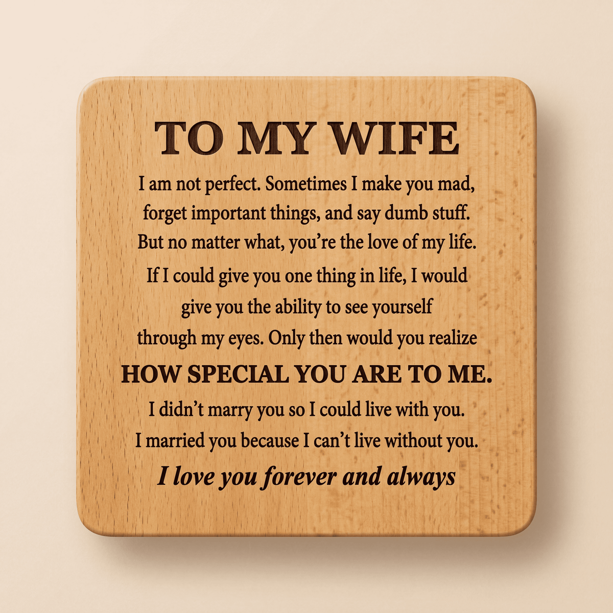 To My Wife – Birthstone Heart Necklace with Customized Box