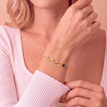 To My Wife – Infinity Birthstone Bracelet with Customized Box
